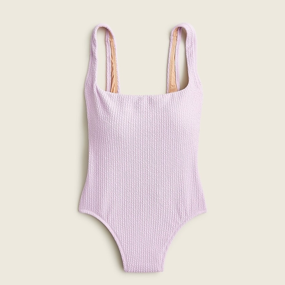 J Crew textured One Piece Swimsuit light purple 4